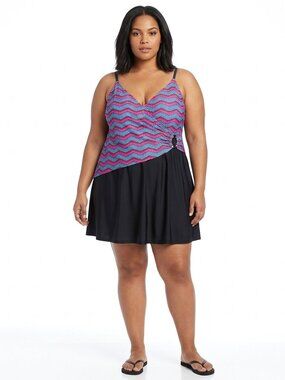 Penningtons Cross Front Adjustable Strap 1 Piece Bathing Suit NEW- Sz. 4X